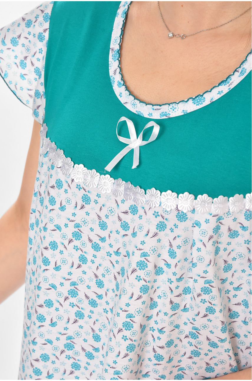 Ночная рубашка женская полубатальная белого цвета с принтом 010 211270