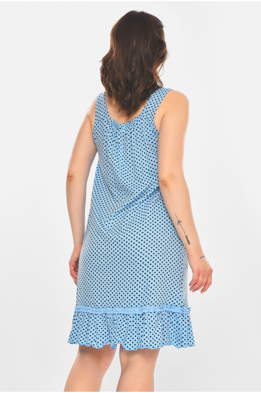 Ночная рубашка женская полубатальная голубого цвета с принтом 338 211287