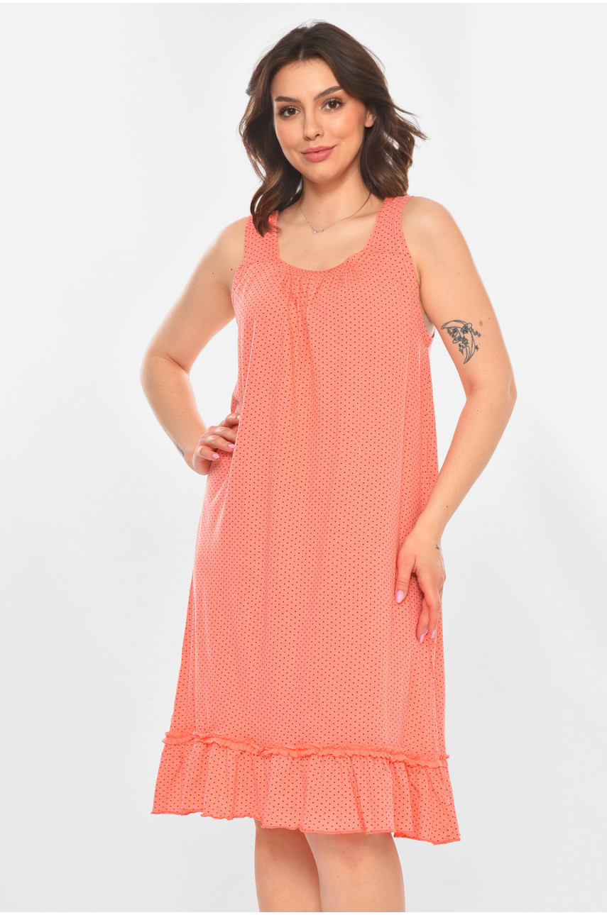 Ночная рубашка женская полубатальная тёмно-розового цвета с принтом 338 211297