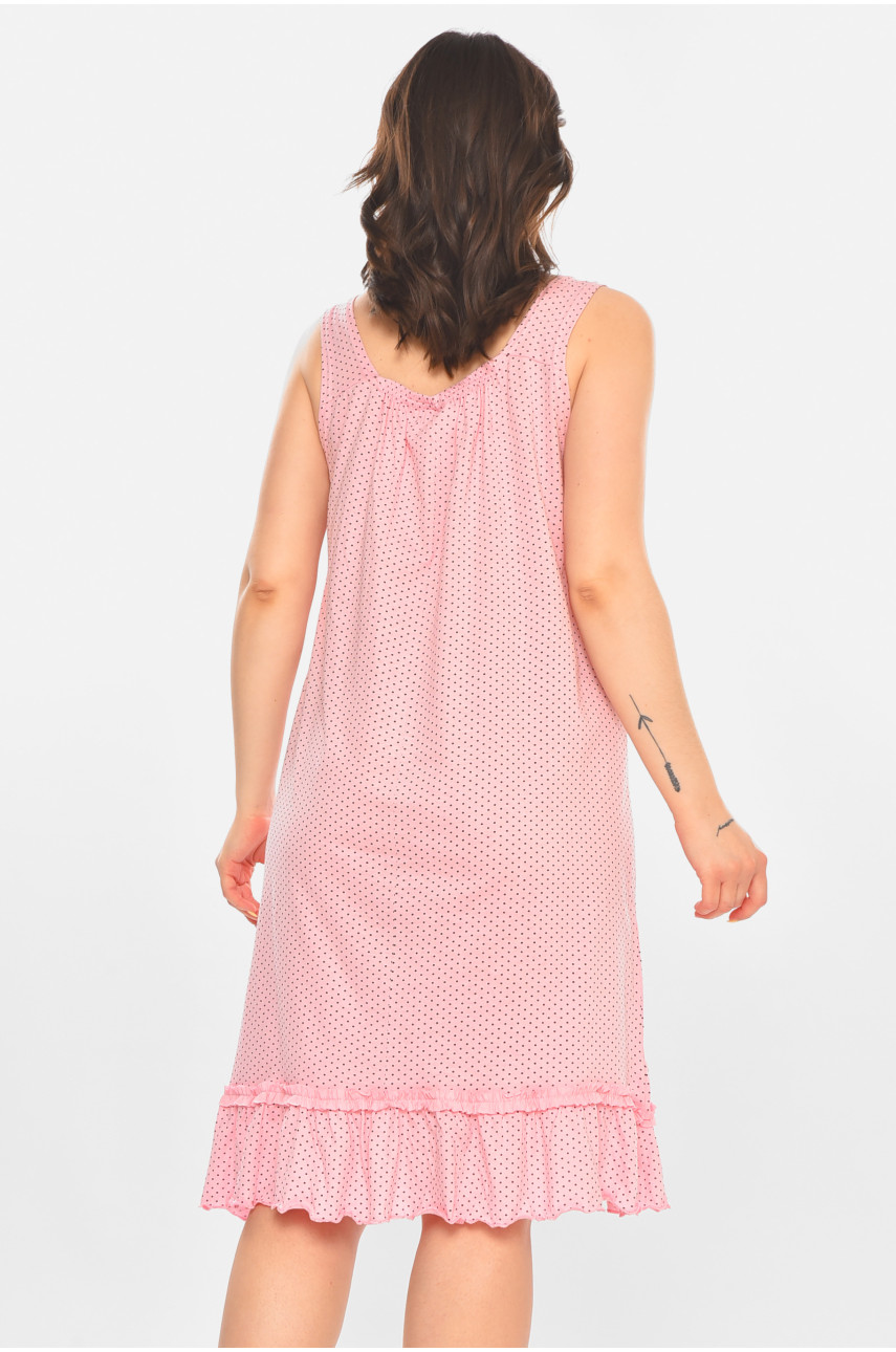 Ночная рубашка женская полубатальная розового цвета с принтом 338 211299