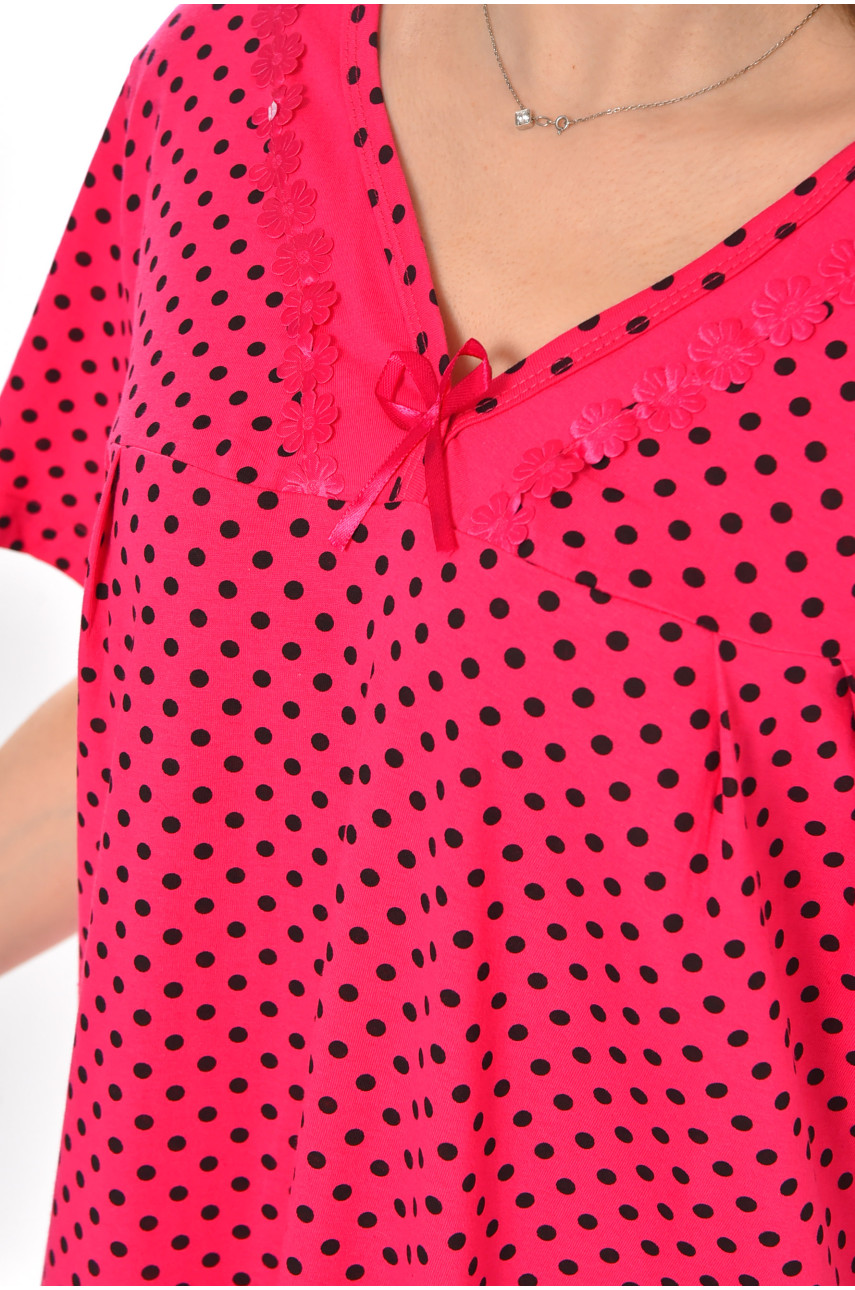 Ночная рубашка женская полубатальная тёмно-розового цвета с принтом 603 211303