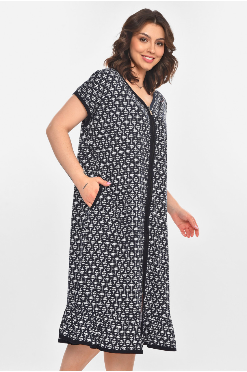 Халат женский батальный тёмно-синего цвета с принтом AN-3300 211332