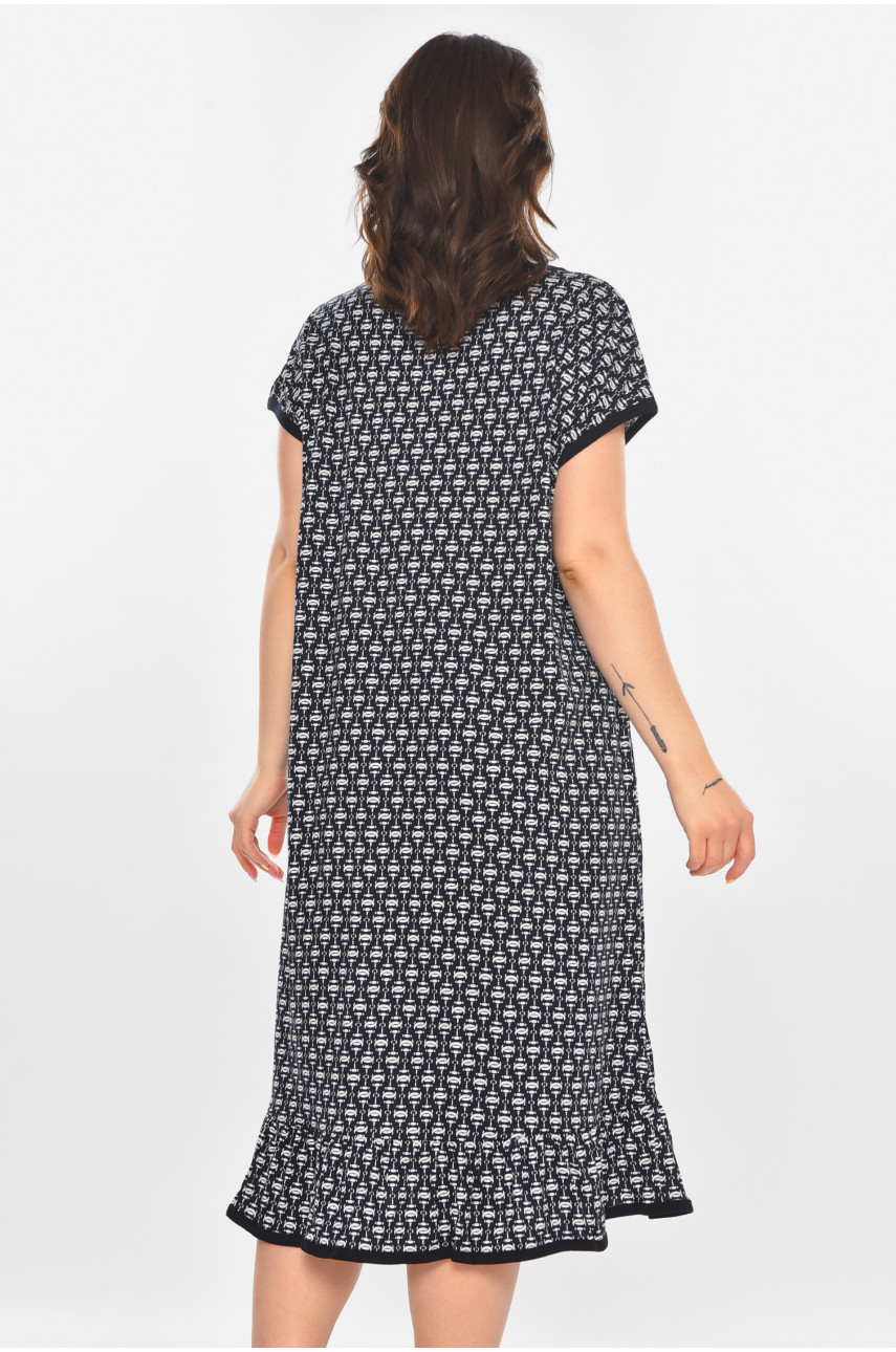 Халат женский батальный тёмно-синего цвета с принтом AN-3300 211332