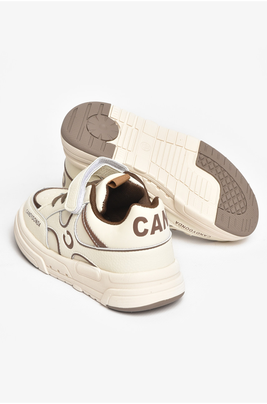 Кросівки дитячі молочного кольору на ліпучці А761-3 211343 Кросівки дитячі молочного кольору на ліпучці А761-3 211343