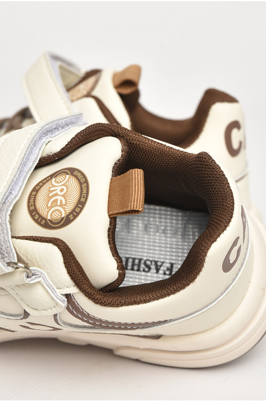 Кросівки дитячі молочного кольору на ліпучці А761-3 211343 Кросівки дитячі молочного кольору на ліпучці А761-3 211343