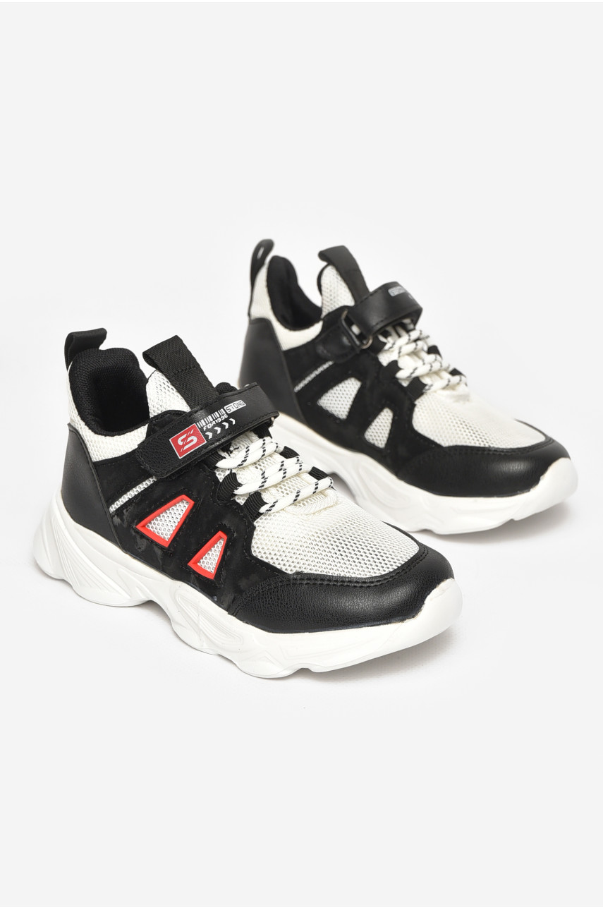 Кросівки дитячі чорного кольору на ліпучці В042 211354