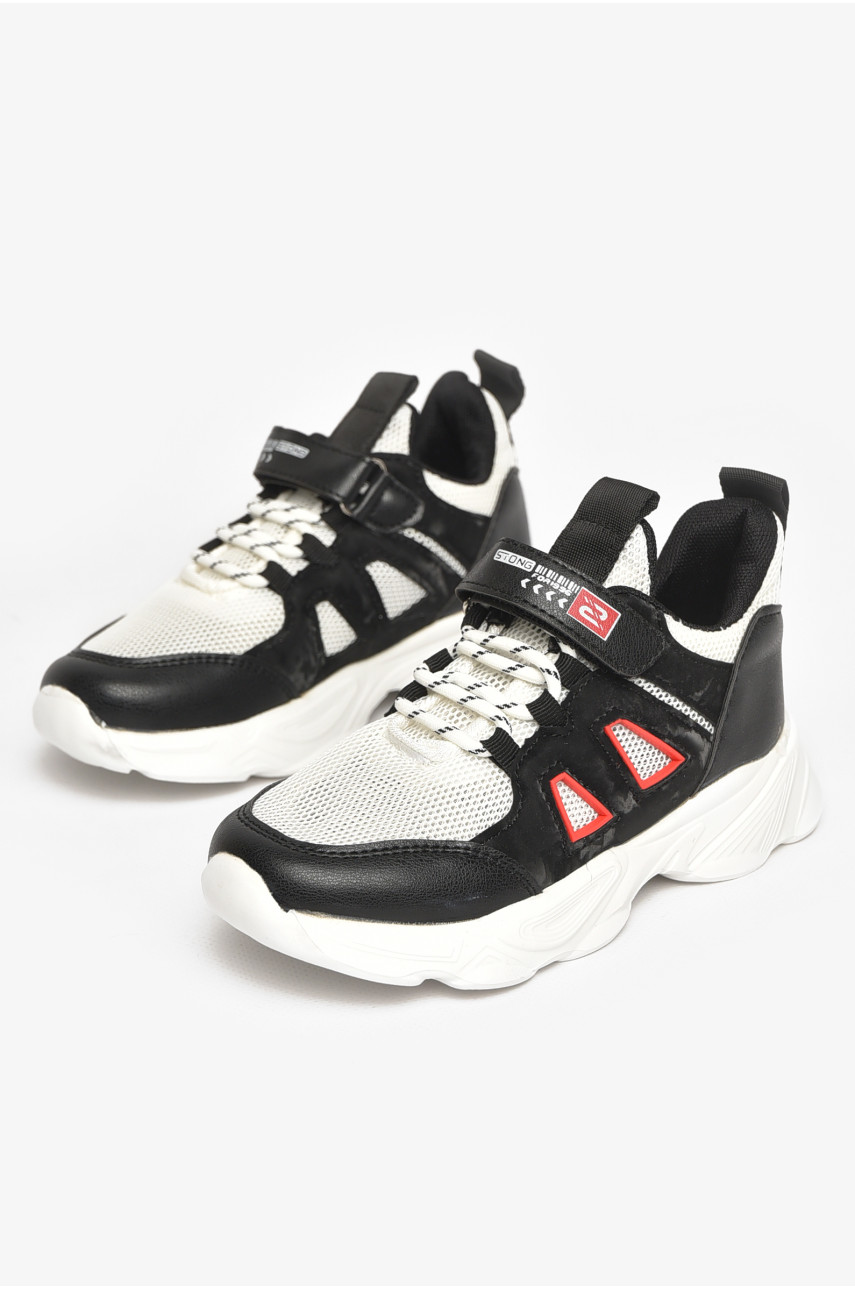 Кросівки дитячі чорного кольору на ліпучці В042 211354