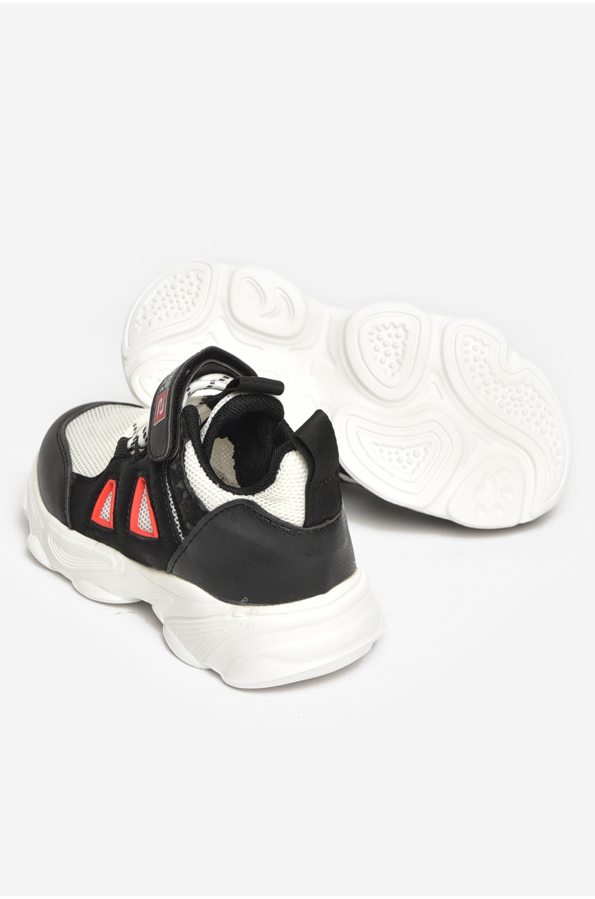 Кросівки дитячі чорного кольору на ліпучці В042 211354