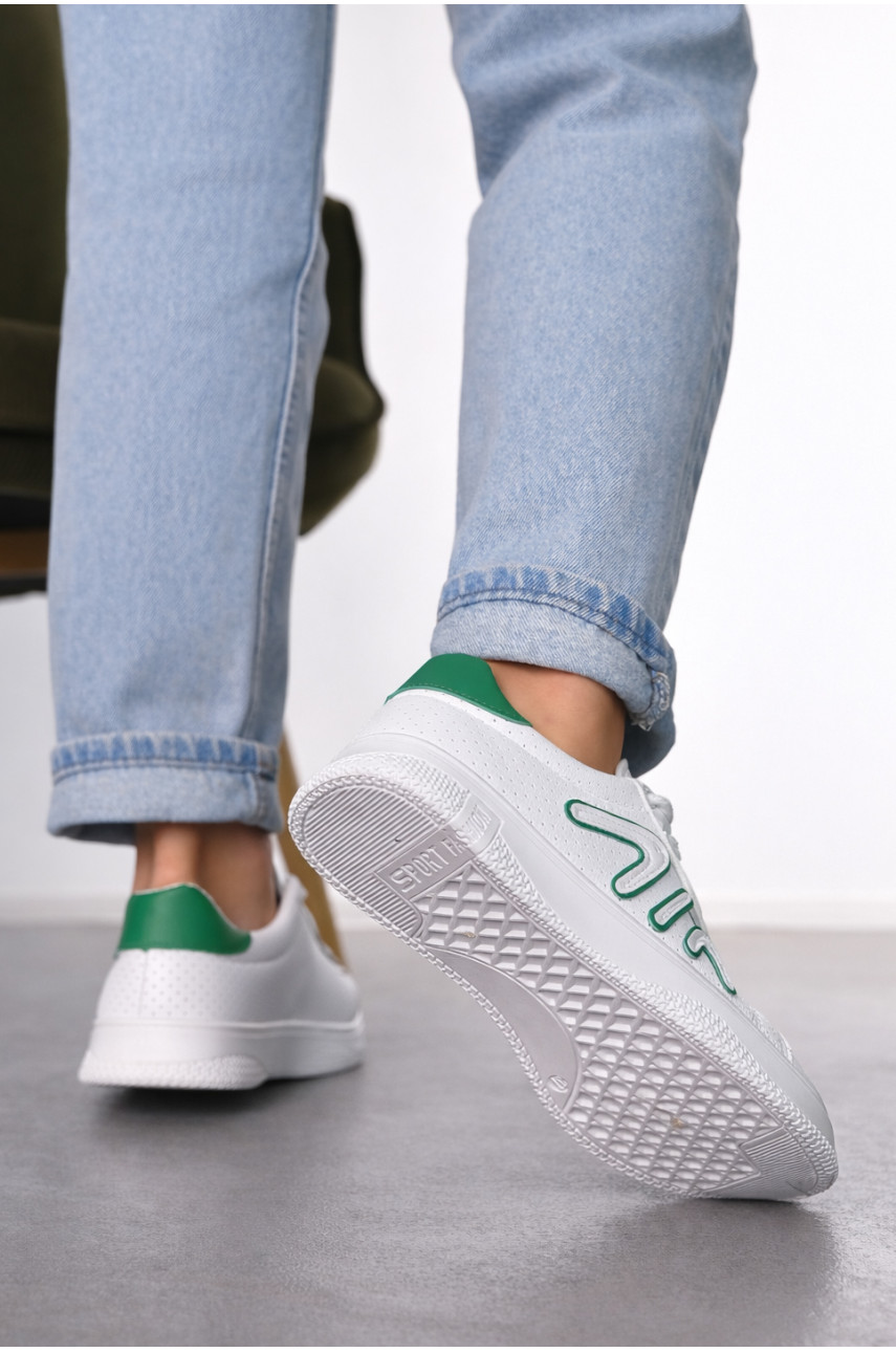 Кросівки жіночі білого кольору на шнурівці Е01-3 211364