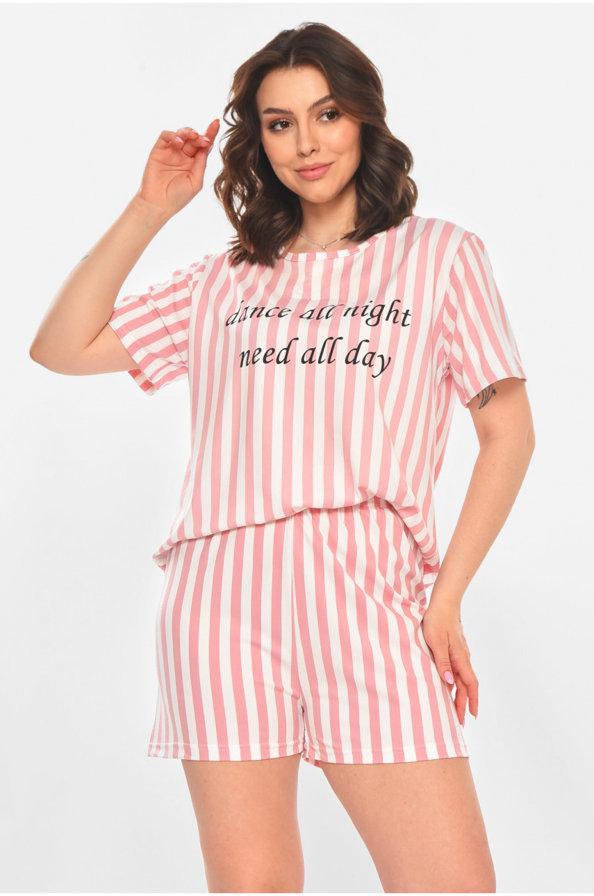 Піжама жіноча напівбатальна рожевого кольору 706 211379