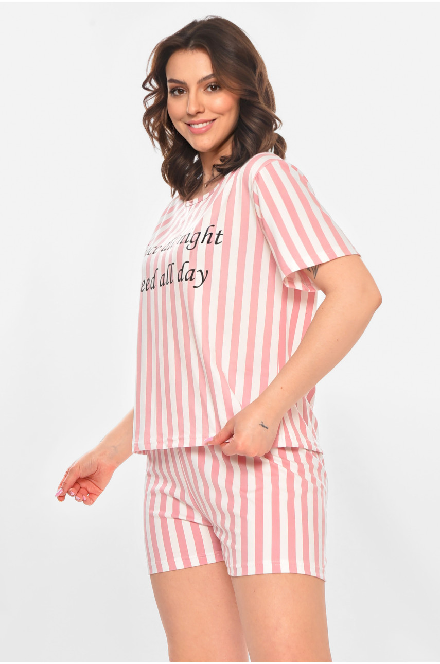 Піжама жіноча напівбатальна рожевого кольору 706 211379