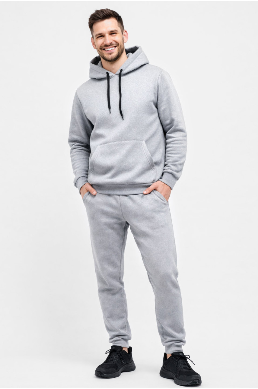 Спортивний костюм чоловічий на флісі сірого кольору 211382