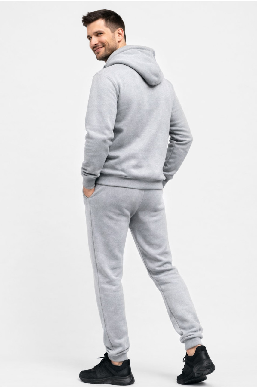 Спортивний костюм чоловічий на флісі сірого кольору 211382 Спортивний костюм чоловічий на флісі сірого кольору 211382