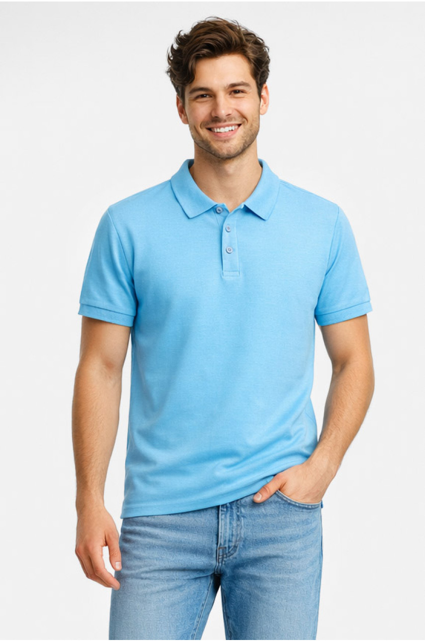 Футболка мужская однотонная голубого цвета 211388