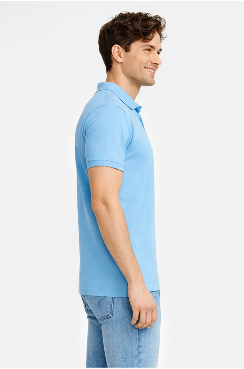 Футболка мужская однотонная голубого цвета 211388
