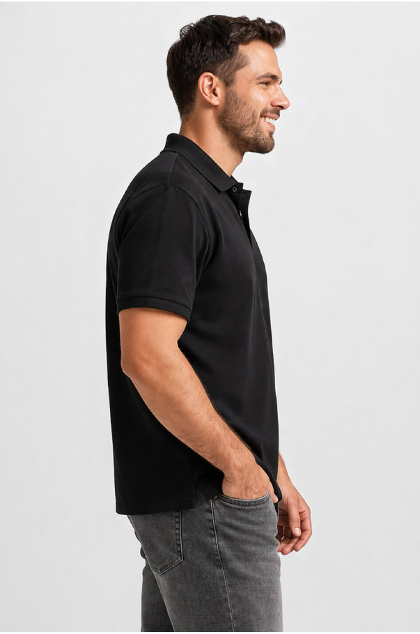 Футболка мужская однотонная черного цвета 211389