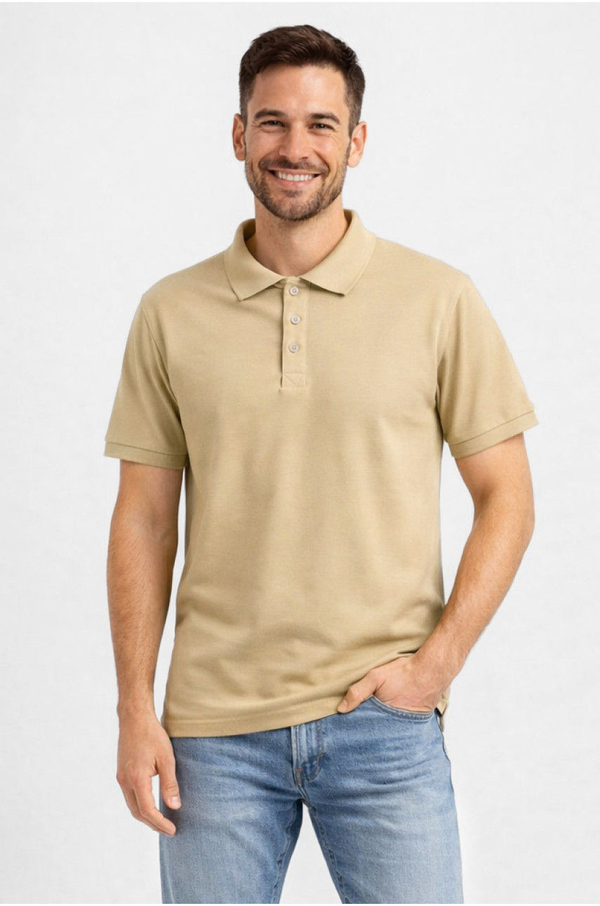 Футболка мужская однотонная бежевого цвета 211390