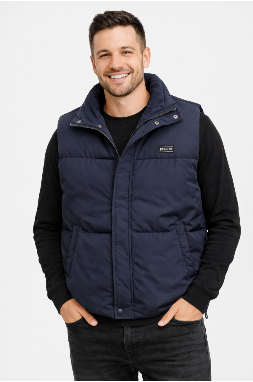 Жилетка мужская демисезонная тёмно-синего цвета b-1 211395