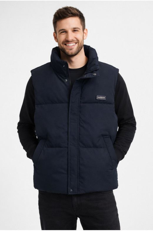 Жилетка мужская демисезонная тёмно-синего цвета b-1 211396