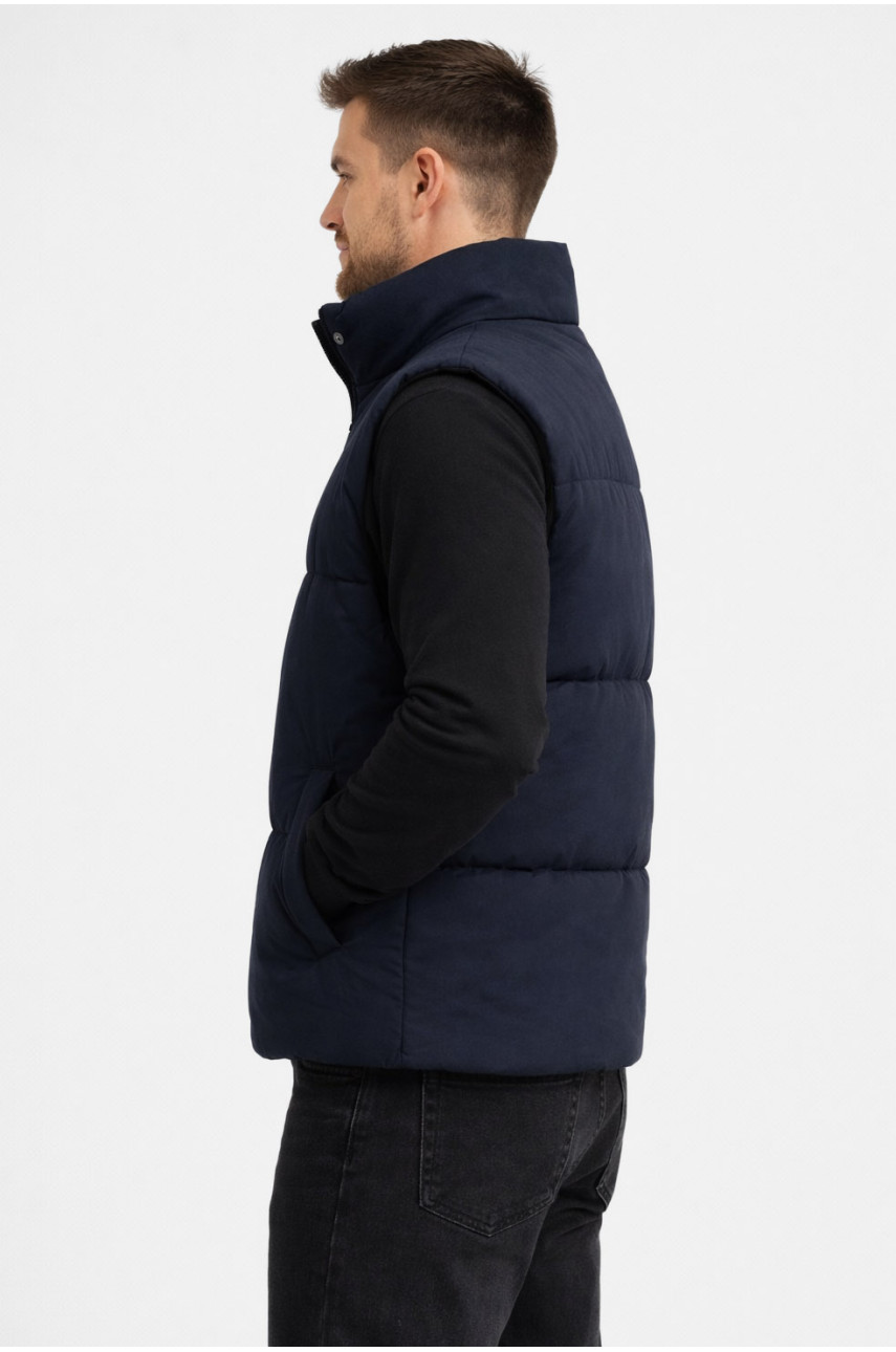 Жилетка мужская демисезонная тёмно-синего цвета b-1 211396