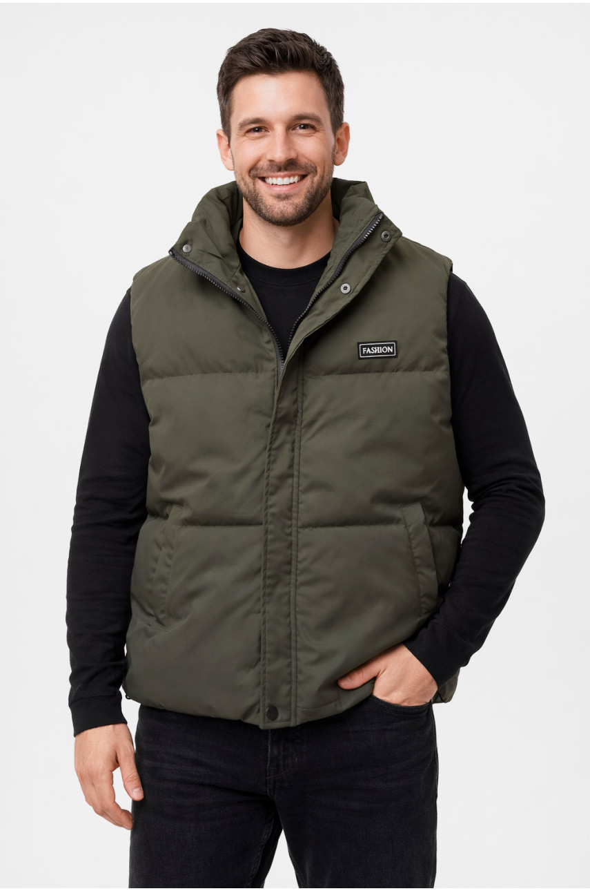 Жилетка мужская демисезонная цвета хаки b-1 211397