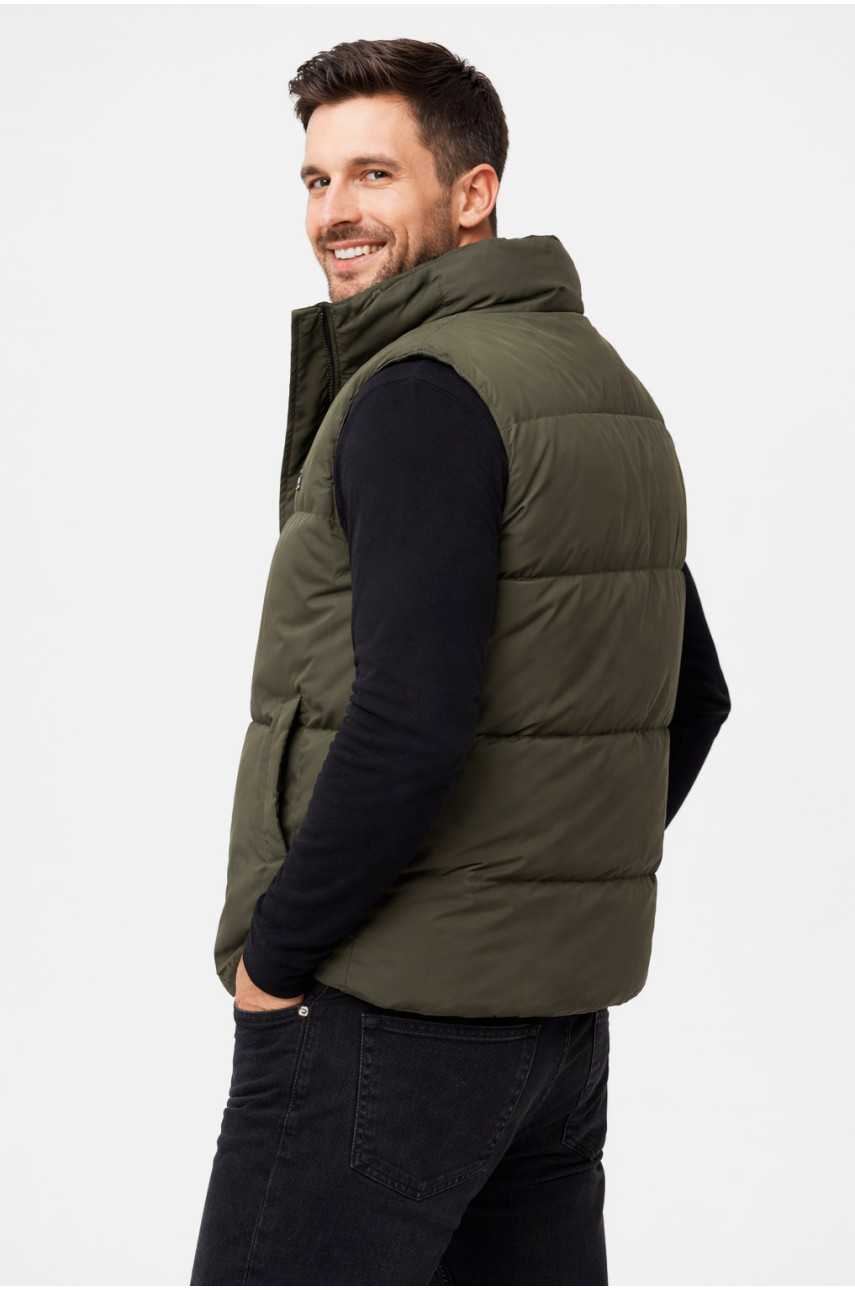 Жилетка мужская демисезонная цвета хаки b-1 211397