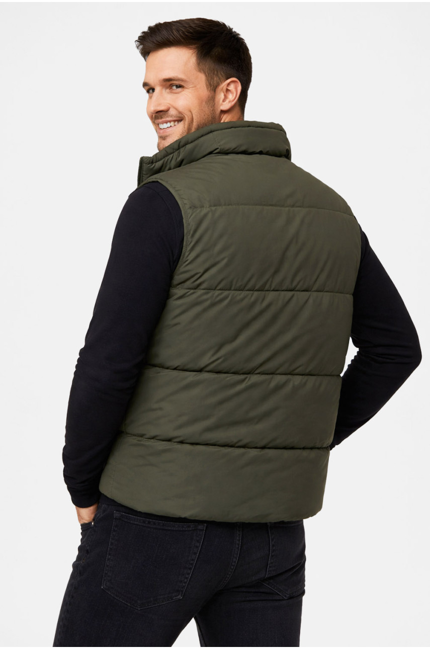 Жилетка мужская демисезонная цвета хаки b-1 211397