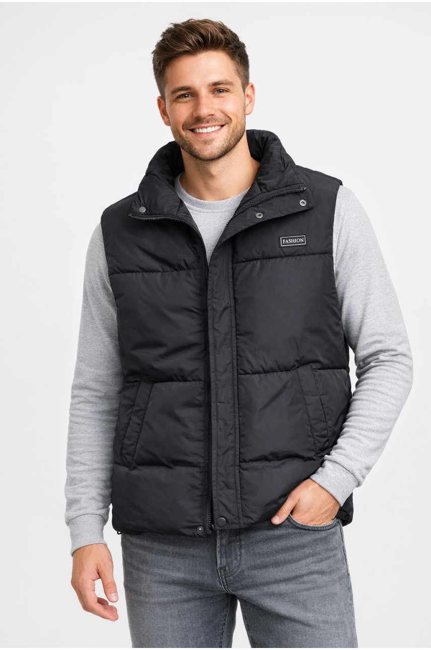 Жилетка мужская демисезонная черного цвета b-1 211398