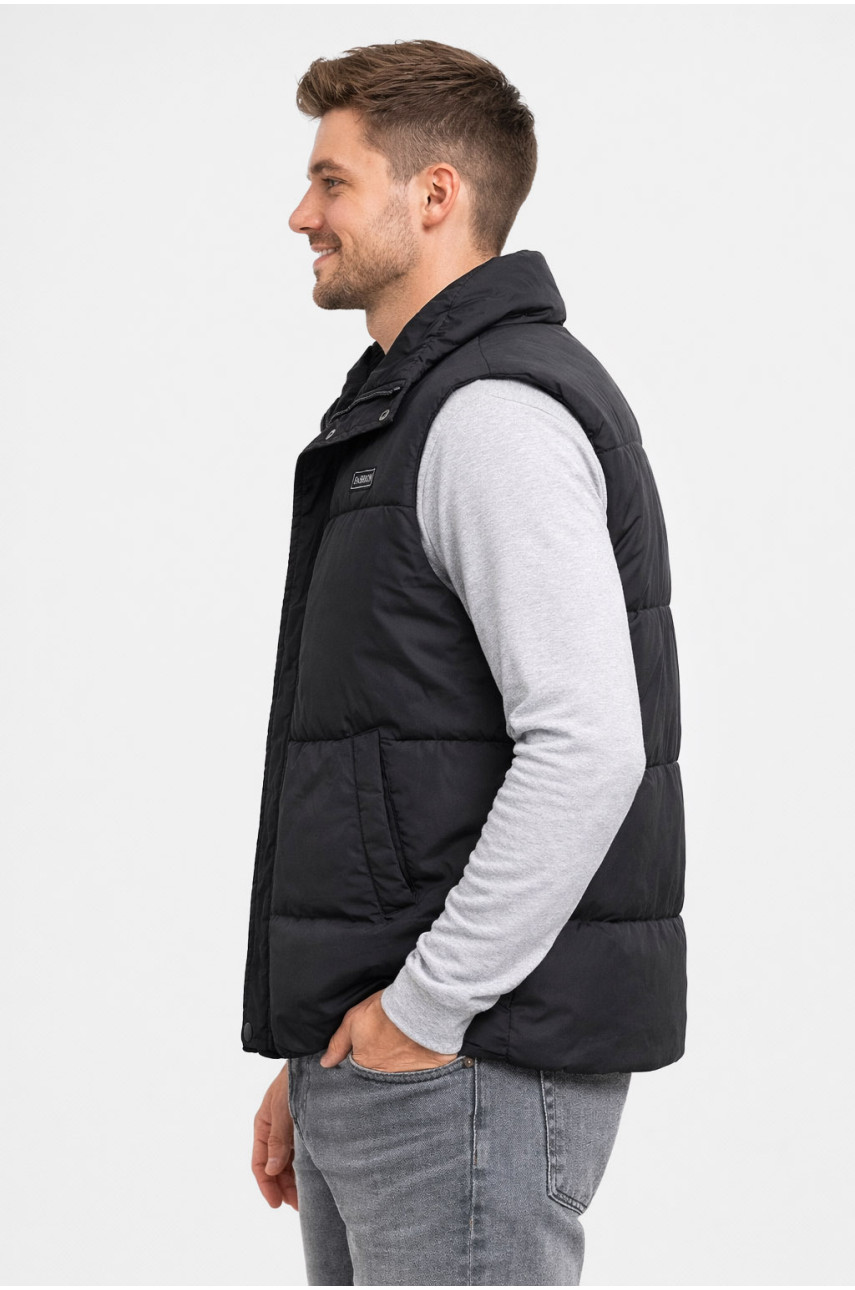 Жилетка мужская демисезонная черного цвета b-1 211398
