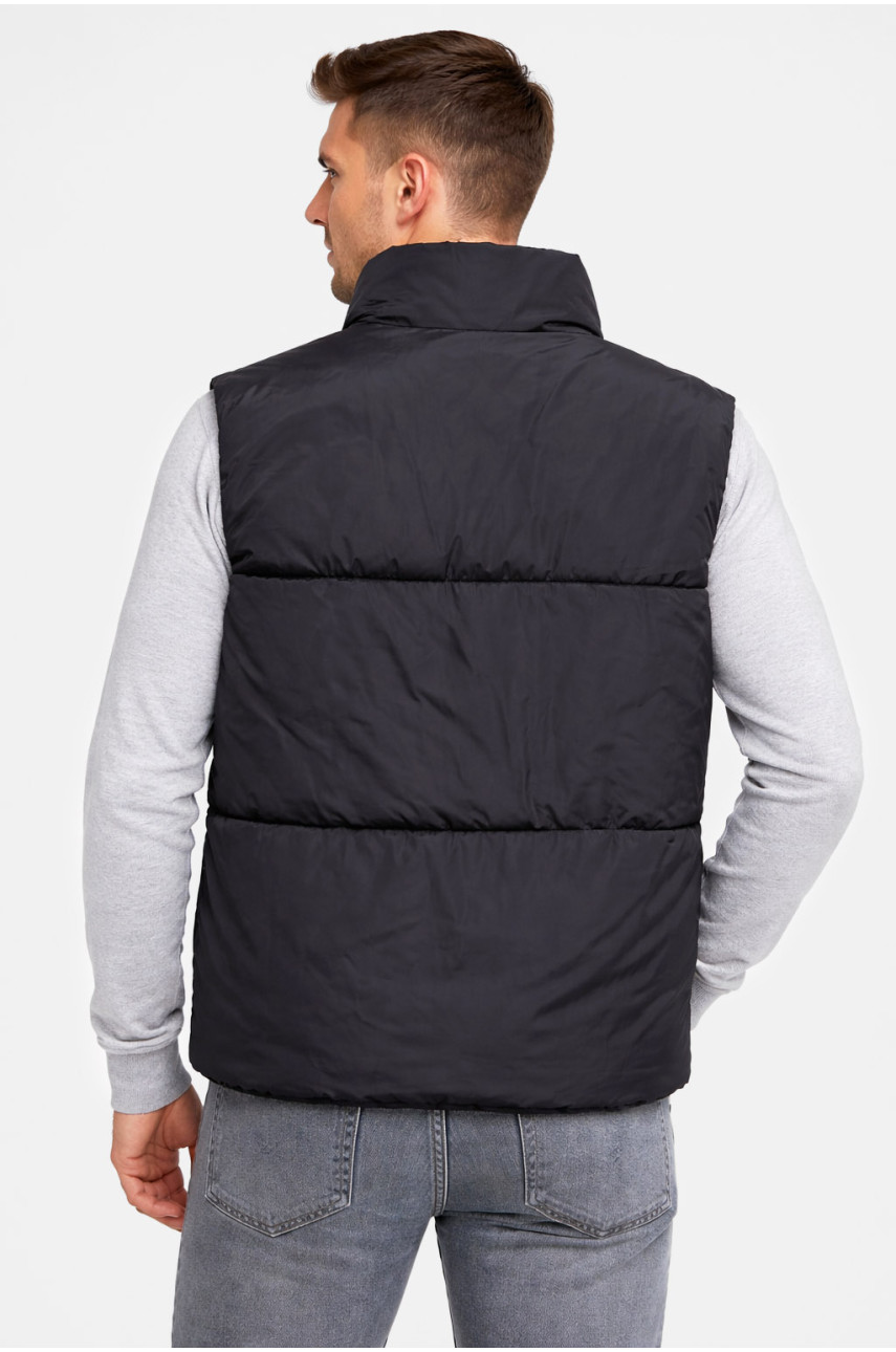 Жилетка мужская демисезонная черного цвета b-1 211398