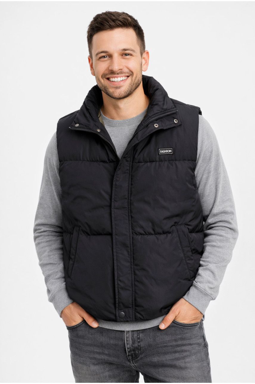 Жилетка мужская демисезонная черного цвета b-1 211399