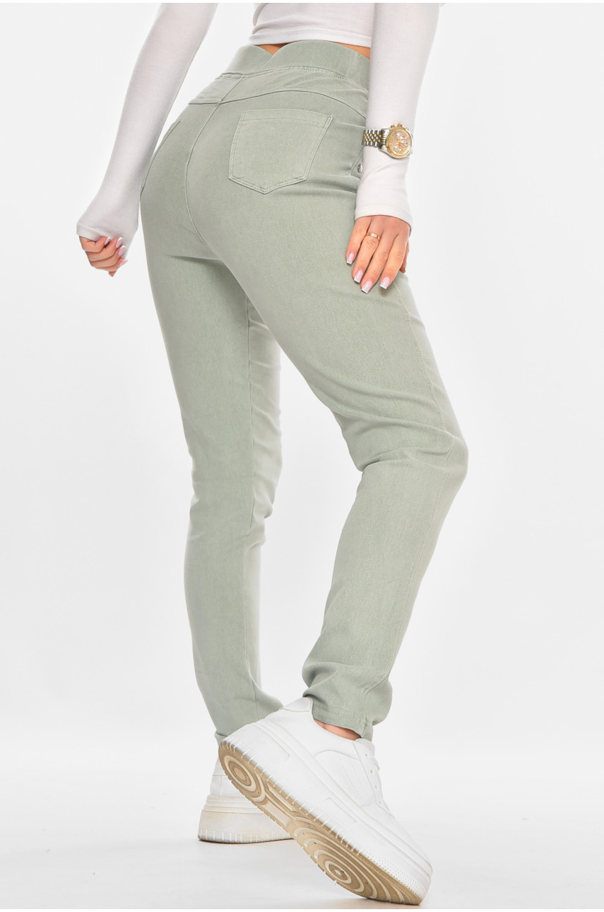 Лосини жіночі однотонні м'ятного кольору А4052-3 211404 Лосини жіночі однотонні м'ятного кольору А4052-3 211404