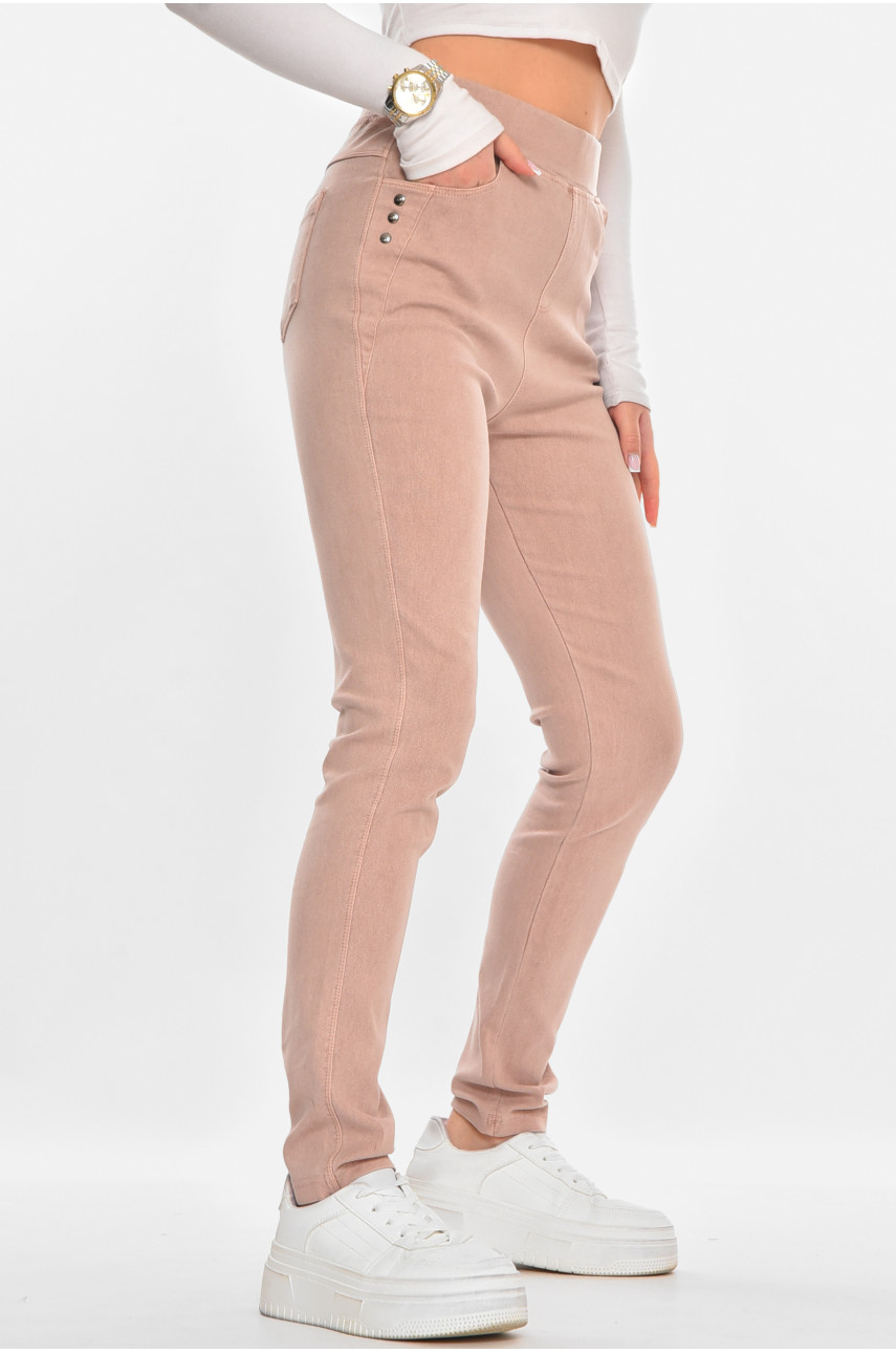 Лосины женские однотонные пудрового цвета А4052-3 211417