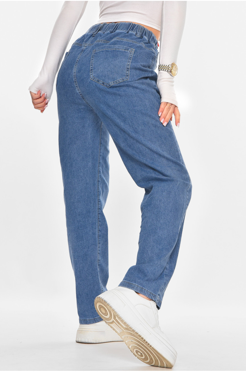 Джинси жіночі однотонні синього кольору 785-1А 211441