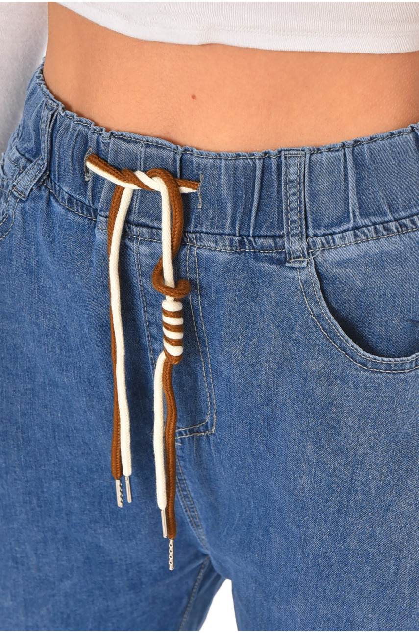 Джинси жіночі однотонні синього кольору 785-1А 211441