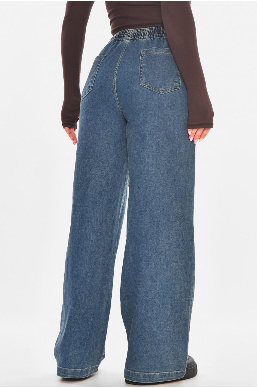 Джинси жіночі однотонні синього кольору 540-2 211443