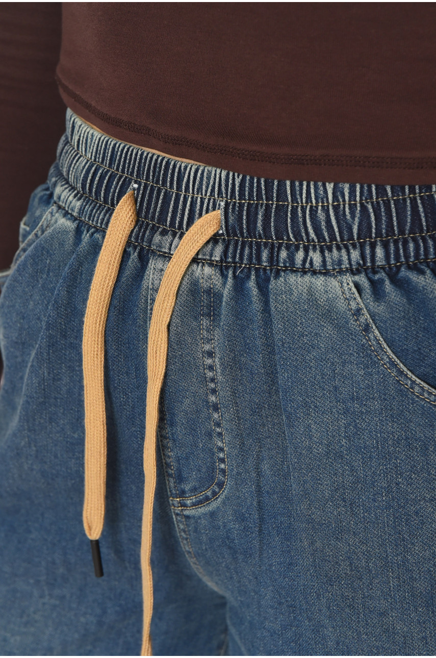 Джинси жіночі однотонні синього кольору 540-2 211443