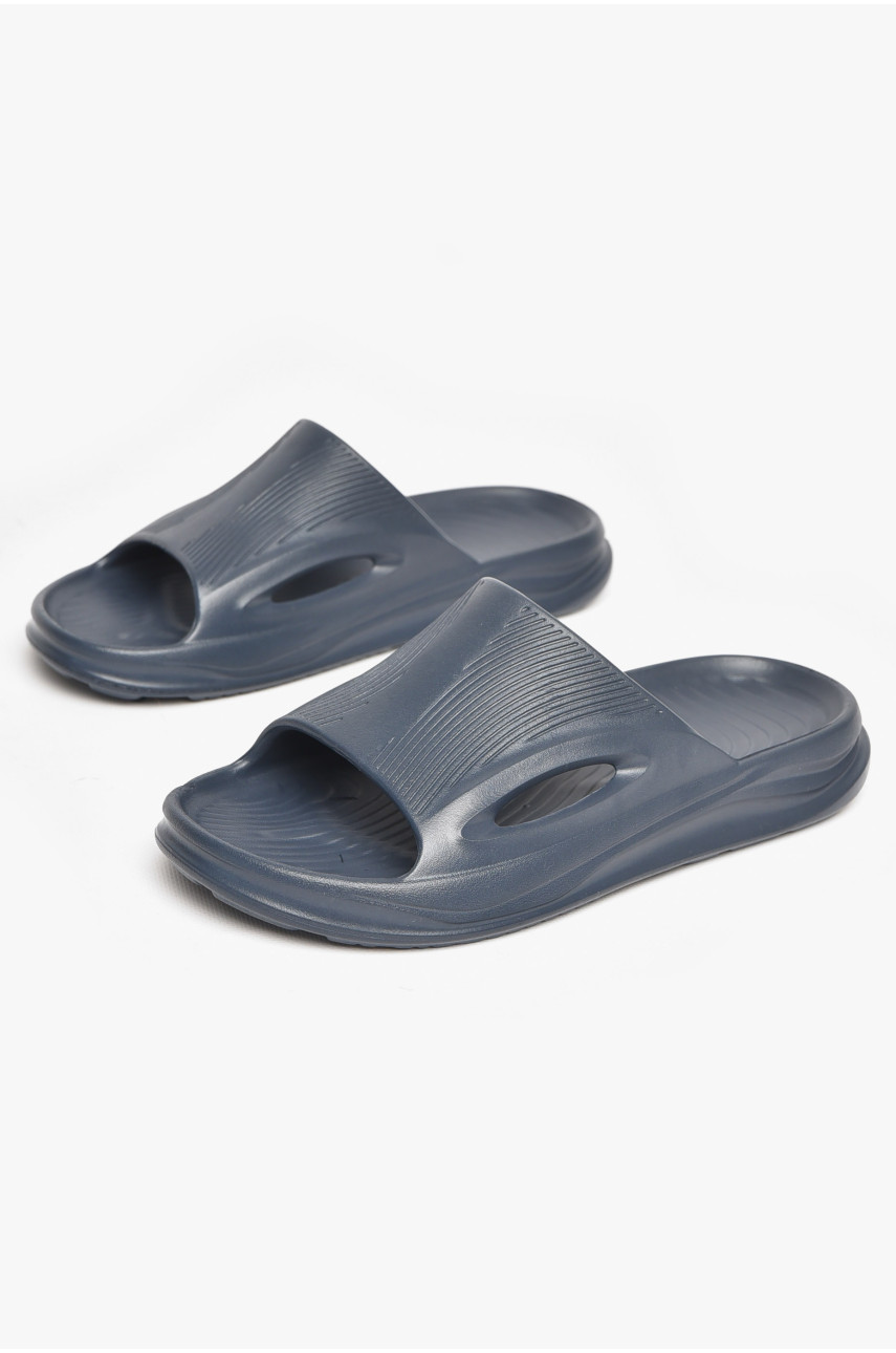 Шльопанці піна чоловічі темно-синього кольору C-118 211450