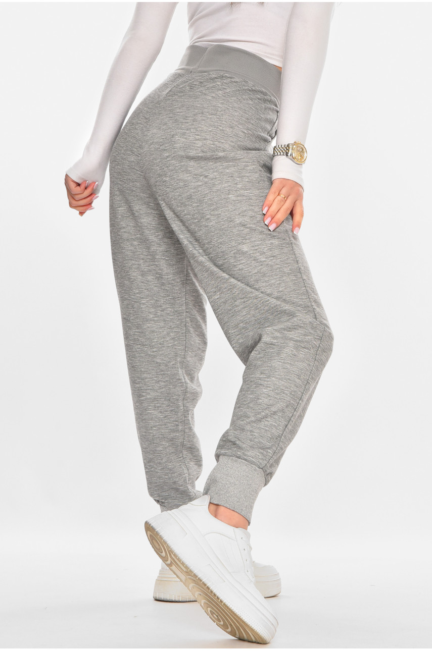 Штани жіночі однотонні сірого кольору 211454