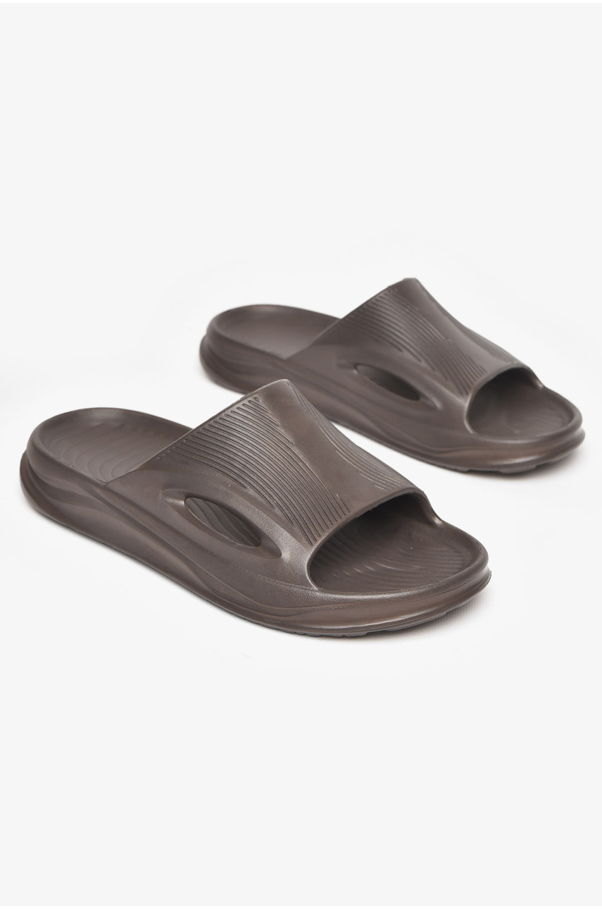 Шльопанці піна чоловічі темно-коричневого кольору C-118 211459