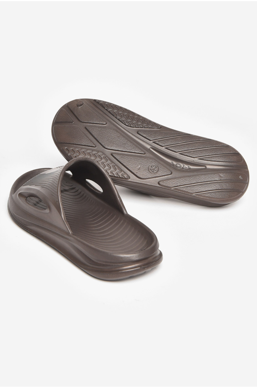 Шльопанці піна чоловічі темно-коричневого кольору C-118 211459