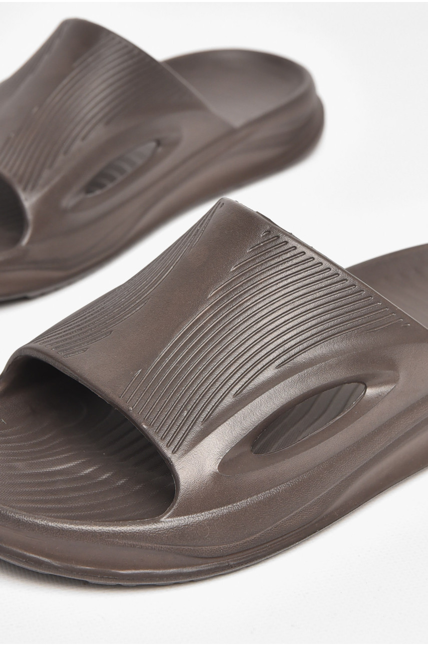 Шльопанці піна чоловічі темно-коричневого кольору C-118 211459