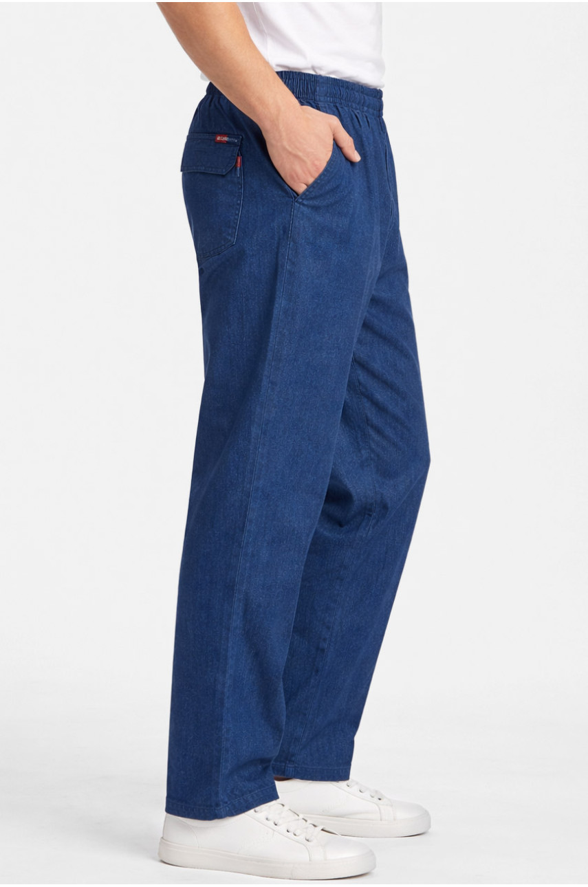 Штани чоловічі напівбатальні синього кольору Т-19 211479