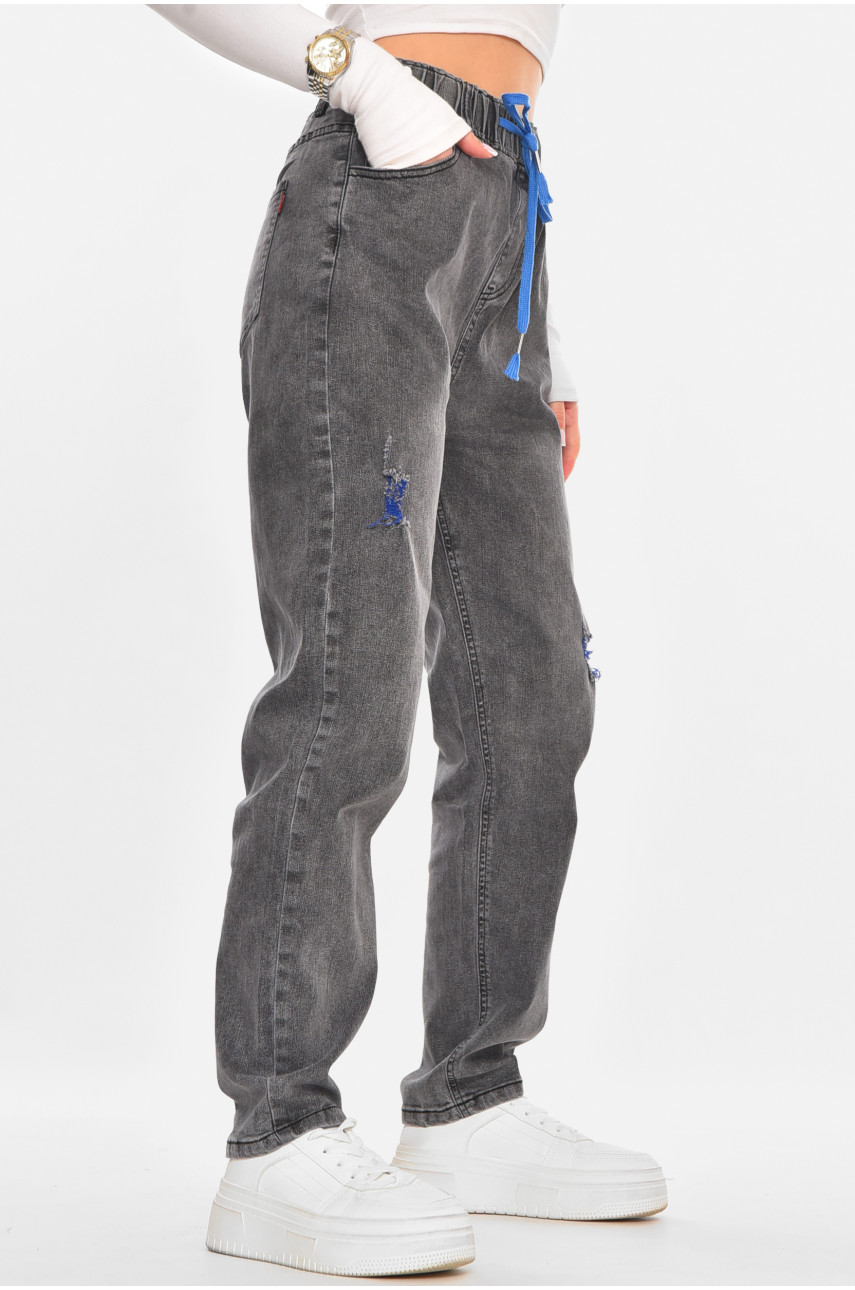 Джинси жіночі однотонні сірого кольору 510-18 211480