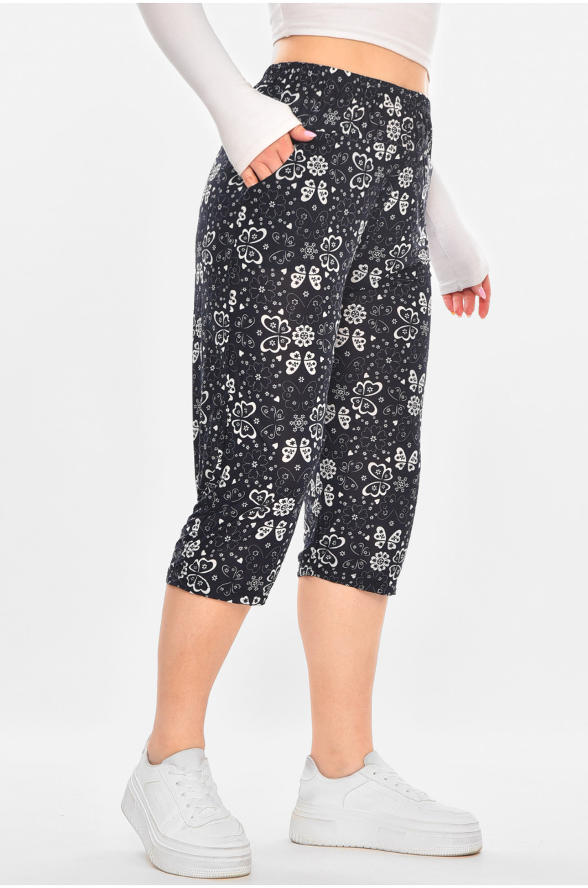 Бриджі темно-синього кольору з принтом А705-1 211484