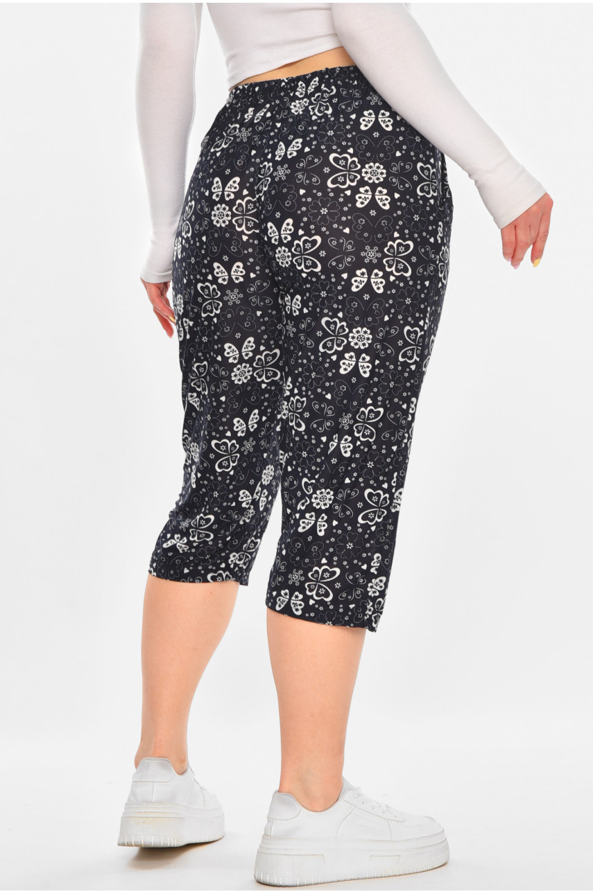 Бриджі темно-синього кольору з принтом А705-1 211484 Бриджі темно-синього кольору з принтом А705-1 211484