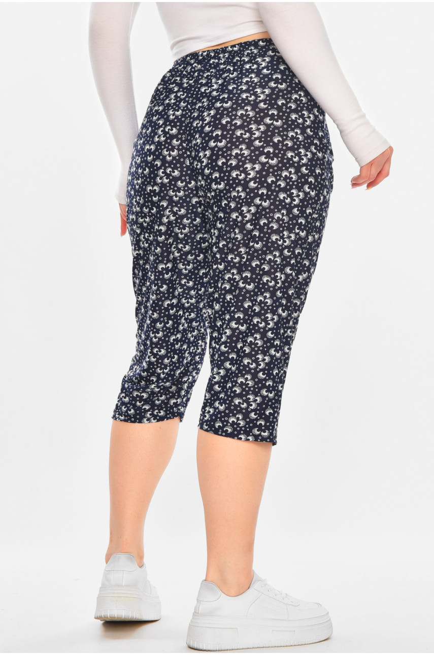 Бриджі темно-синього кольору з принтом А705-1 211487