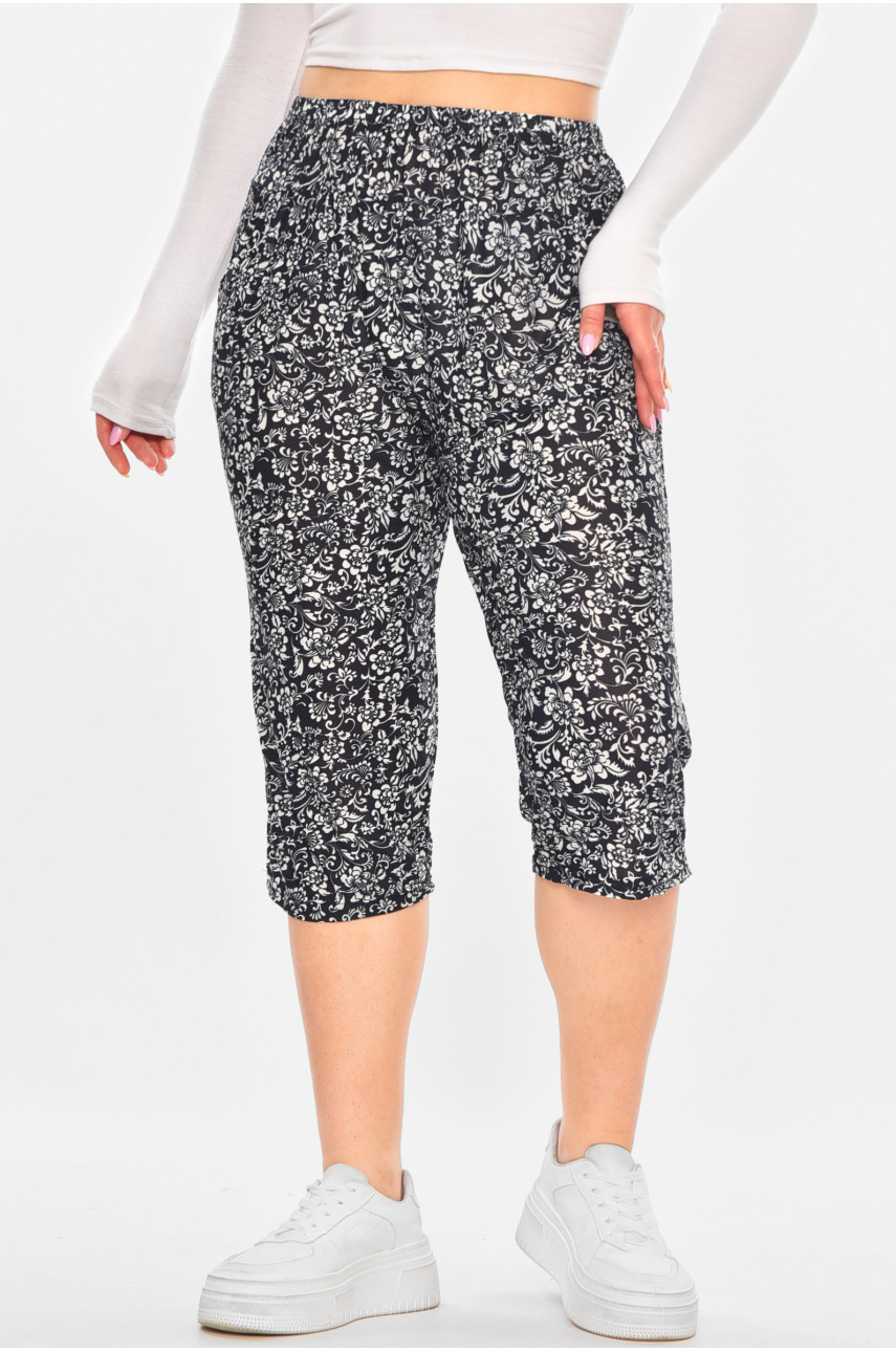 Бриджі темно-синього кольору з принтом А705-1 211488