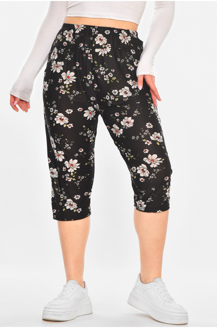 Бриджі жіночі чорного кольору із принтом А705-1 211491