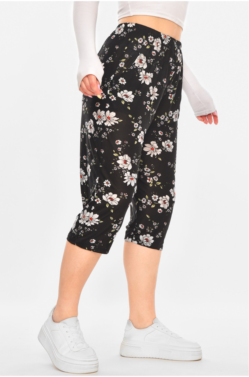 Бриджі жіночі чорного кольору із принтом А705-1 211491